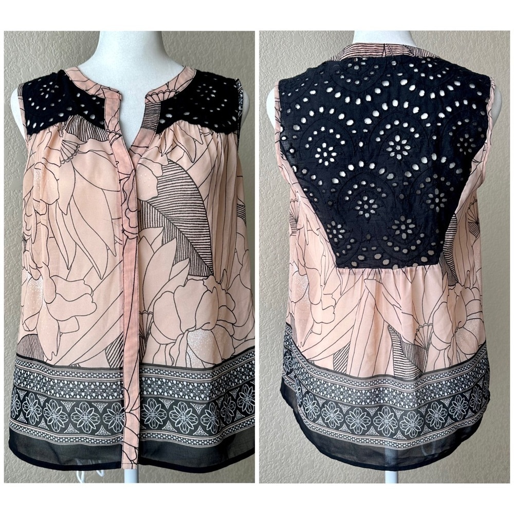 Daniel Rainn Sleeveless Button Up Blouse - petite xs